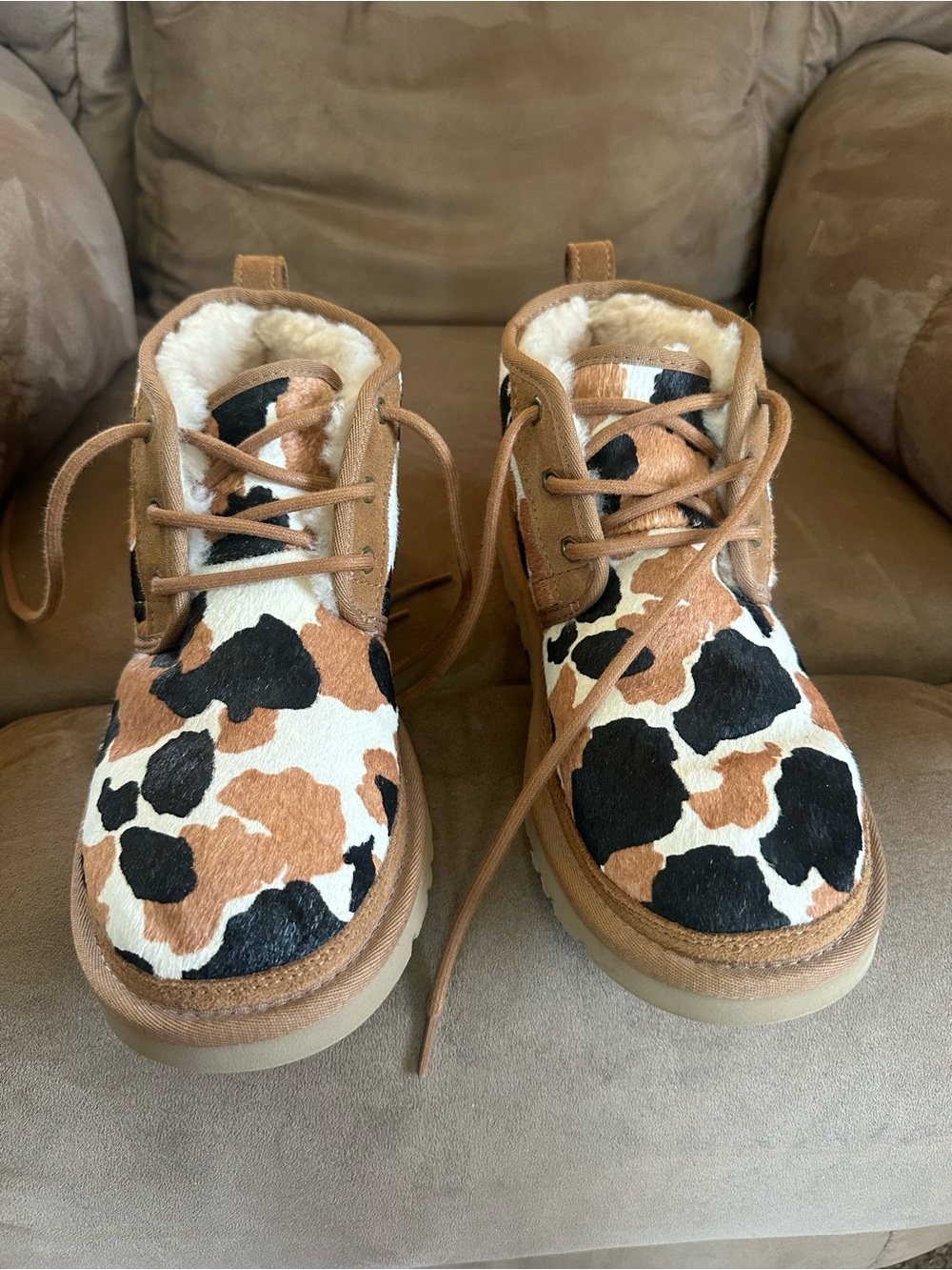 UGG Neumel Cow Print - Ladies Size 10